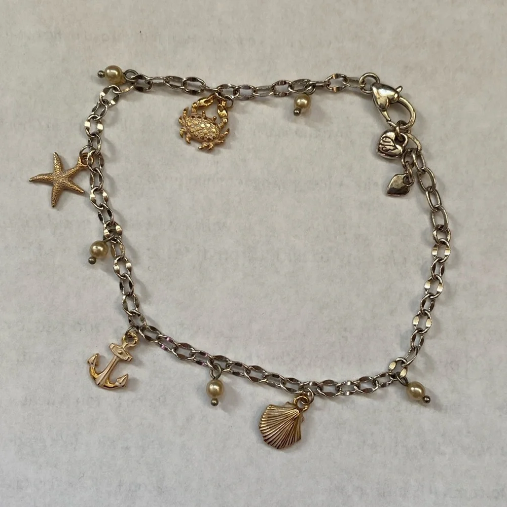 Brighton‎ Cape Cod silver and gold charm anklet